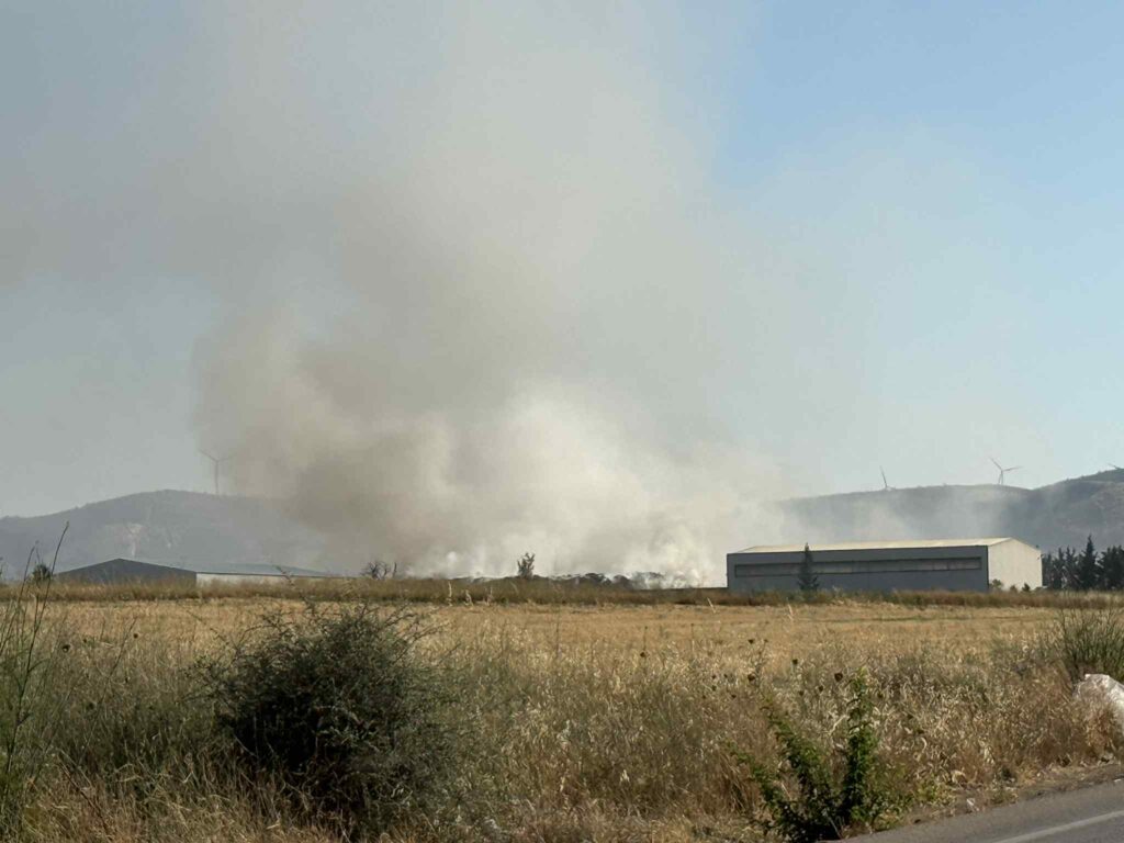 Τοξικό νέφος από τη φωτιά στο εργοστάσιο ανακύκλωσης στην Αμφιτρίτη Αλεξανδρούπολης, με πυκνό καπνό να καλύπτει την περιοχή