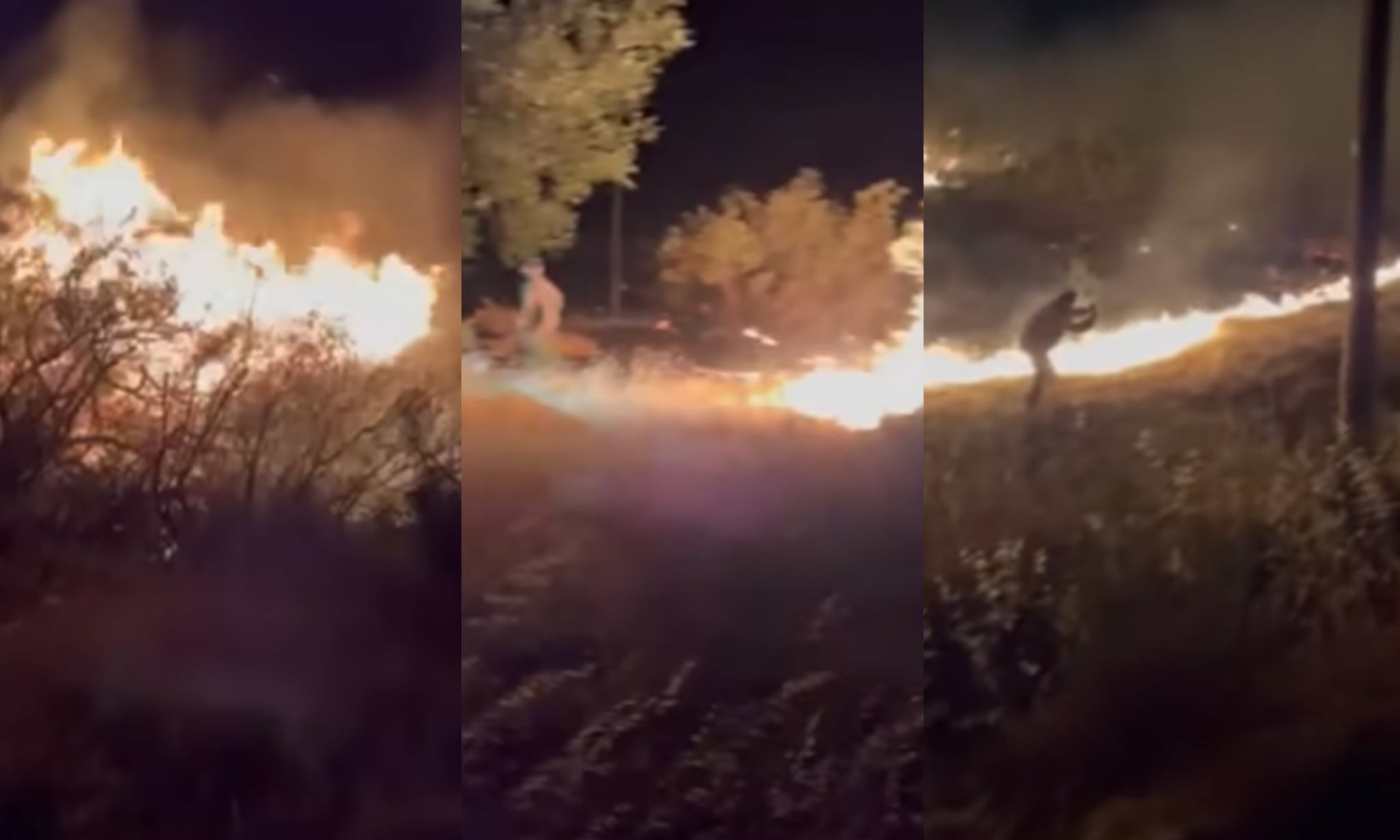 Στιγμές από την πυρκαγιά στα Αλώνια Σαμοθράκης