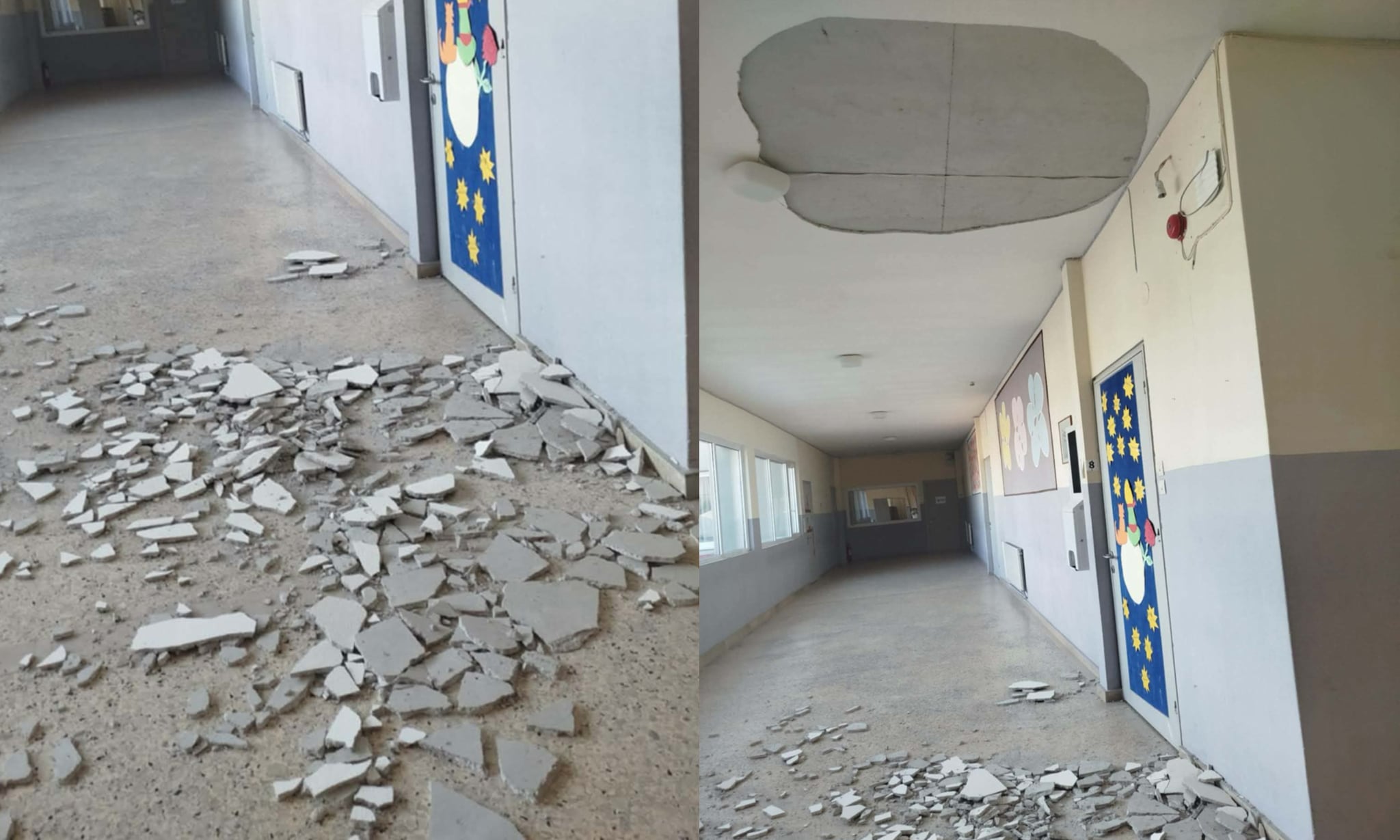 3ο δημοτικό σχολείο Ορεστιάδας πτώση σοβάδων διάδρομος