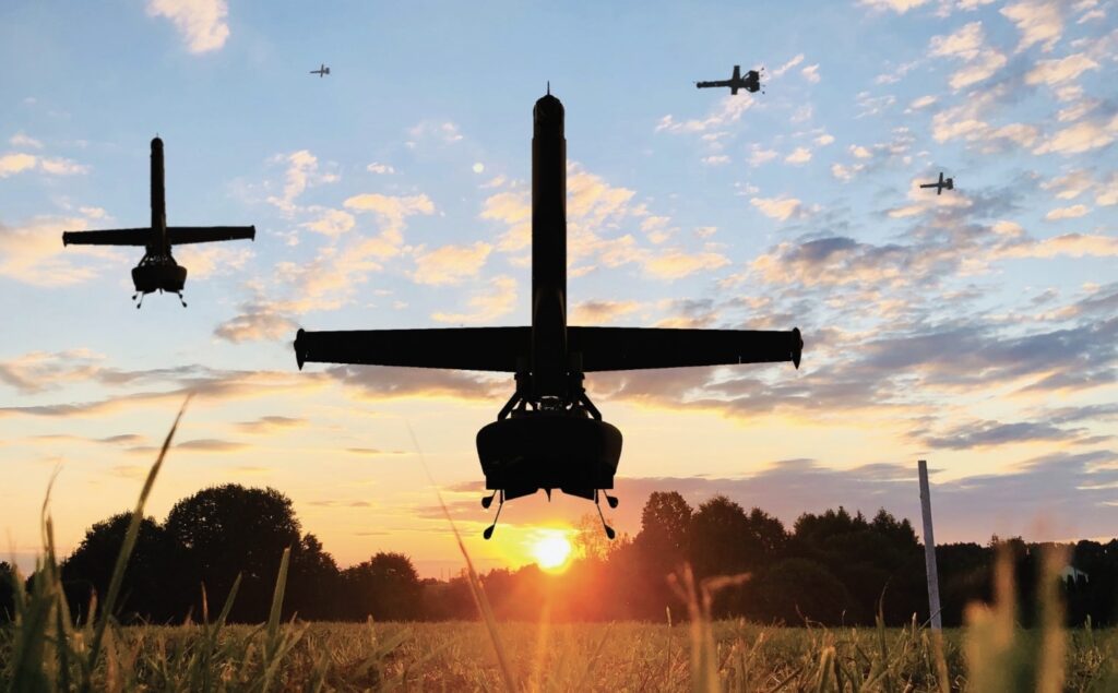 Το drone V-BAT του Στρατού Ξηράς σε κάθετη απογείωση για επιτήρηση συνόρων στον Έβρο