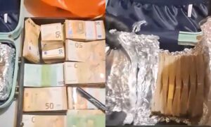 Μετρητά και πολυτελή αυτοκίνητα που κατασχέθηκαν από την ΕΛ.ΑΣ. για την απάτη-μαμούθ στη Βόρεια Ελλάδα, όπως καταγράφεται στο βίντεο