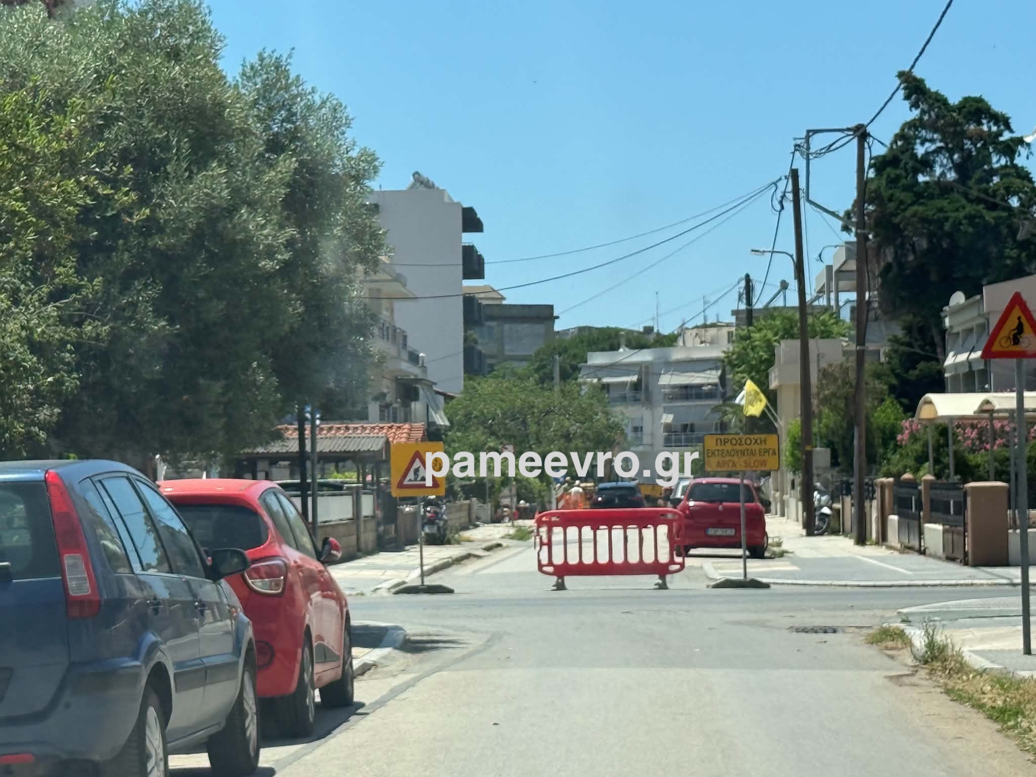 Σήμανση για κυκλοφοριακές ρυθμίσεις σε δρόμο με έργα στην Αλεξανδρούπολη