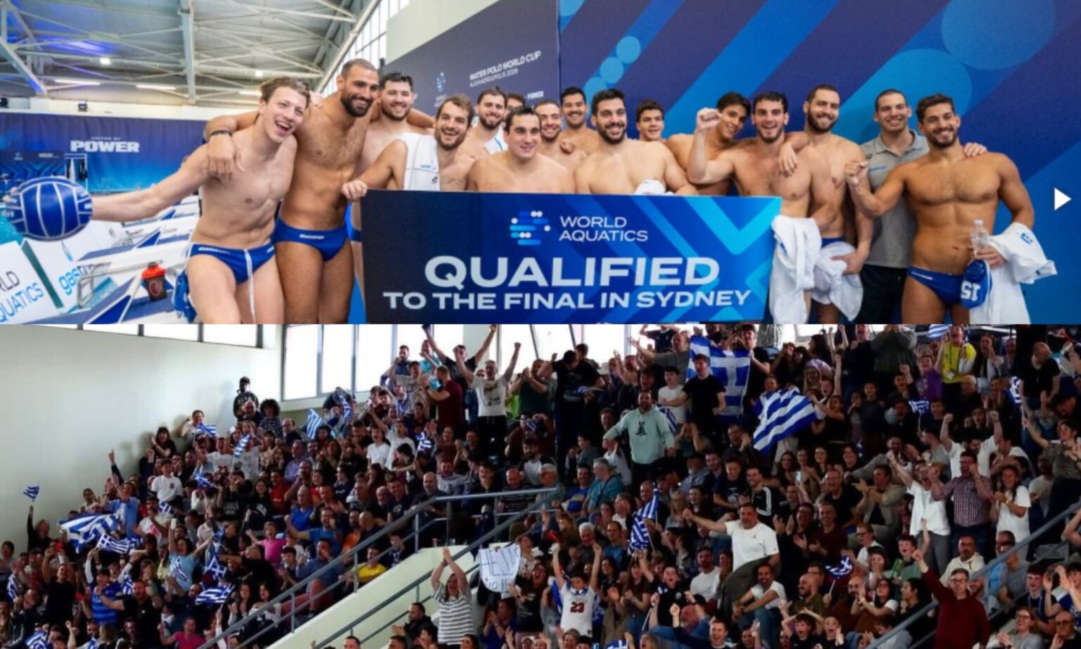 Οι παίκτες της Εθνικής Ελλάδας πανηγυρίζουν κατά τη διάρκεια του World Cup Πόλο 2026 έχοντας στις αποσκευές τους τις αναμνήσεις από την Αλεξανδρούπολη.