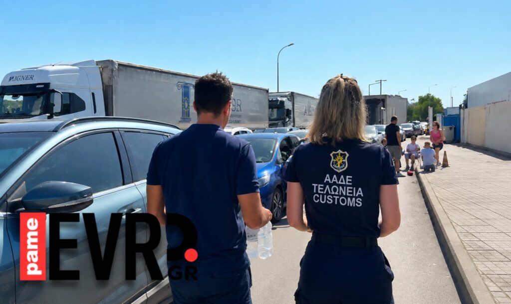 Ουρές στο Τελωνείο Κήπων κατά τη στάση εργασίας των τελωνειακών