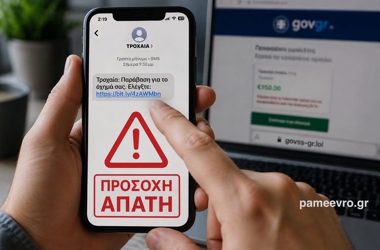 ΕΛ.ΑΣ.: Συναγερμός για νέα απάτη με SMS από την «Τροχαία» – Το κόλπο με το ψεύτικο gov.gr
