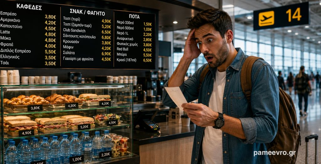 ακρίβεια στα αεροδρόμια - Κυλικεία και ελεγχόμενες τιμές σε καφέ και φαγητό