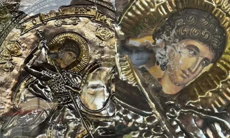 Ξάνθη: Βεβήλωσαν την εικόνα του Αγίου Γεωργίου σε εκκλησάκι στα Μάγγανα – Οργή και καταδίκη από τη Μητρόπολη