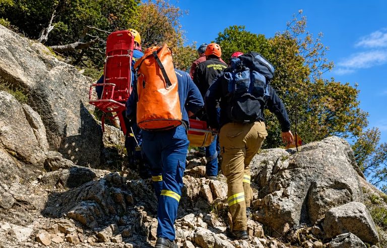 Σαμοθράκη: Διάσωση ηλικιωμένης από την Πυροσβεστική μετά από τραυματισμό στη Βάθρα του Φονιά