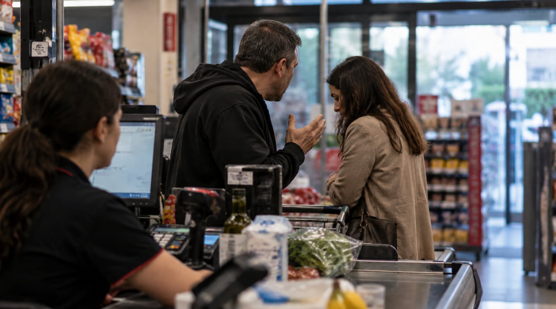 περιστατικό ενδοοικογενειακής βίας σε σούπερ μάρκετ