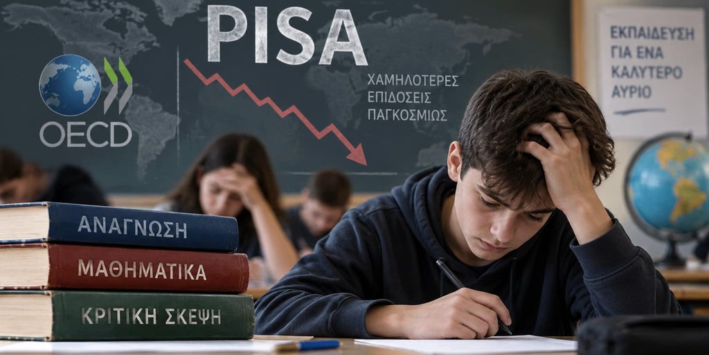 Μαθητές σε αίθουσα διδασκαλίας κατά τη διάρκεια εξετάσεων PISA